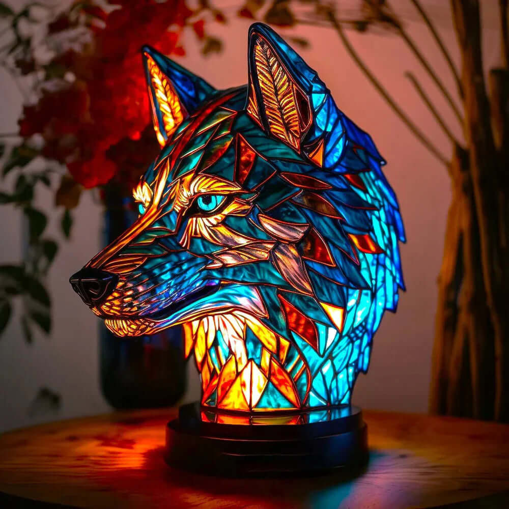 Tiffany Animal Lamps: Stained Glass Nightstand Lamp