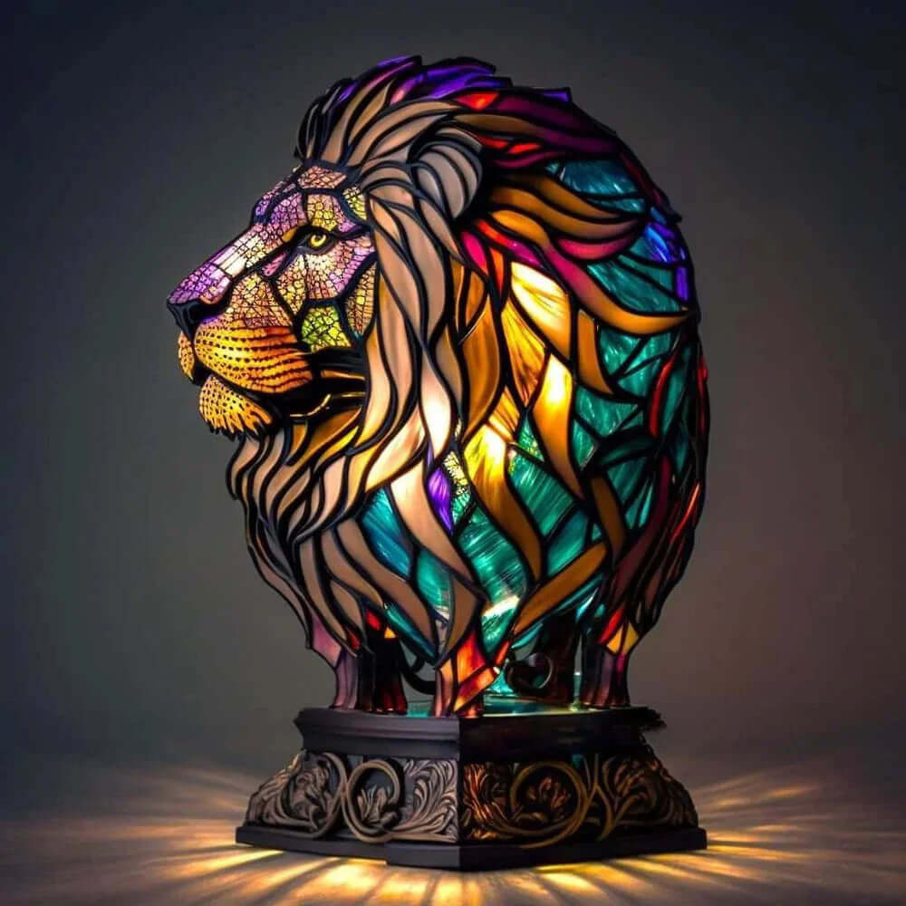 Tiffany Animal Lamps: Stained Glass Nightstand Lamp