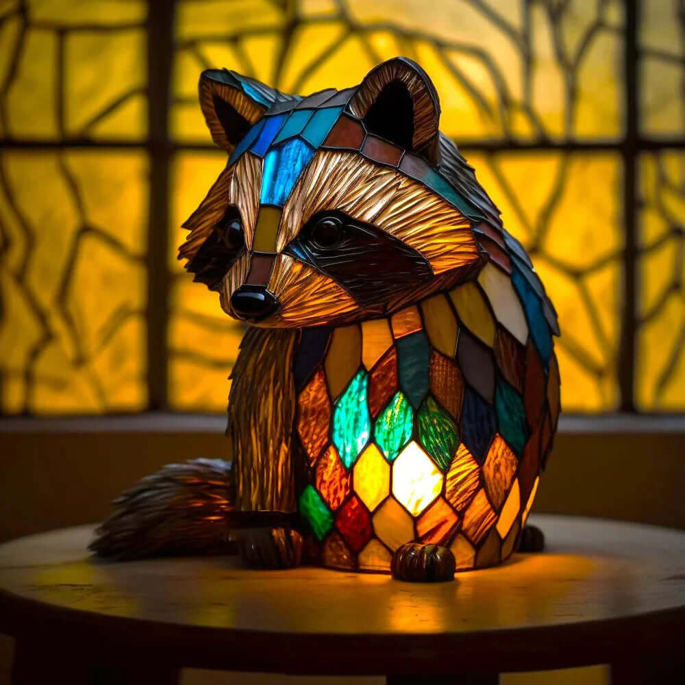Tiffany Animal Lamps: Stained Glass Nightstand Lamp