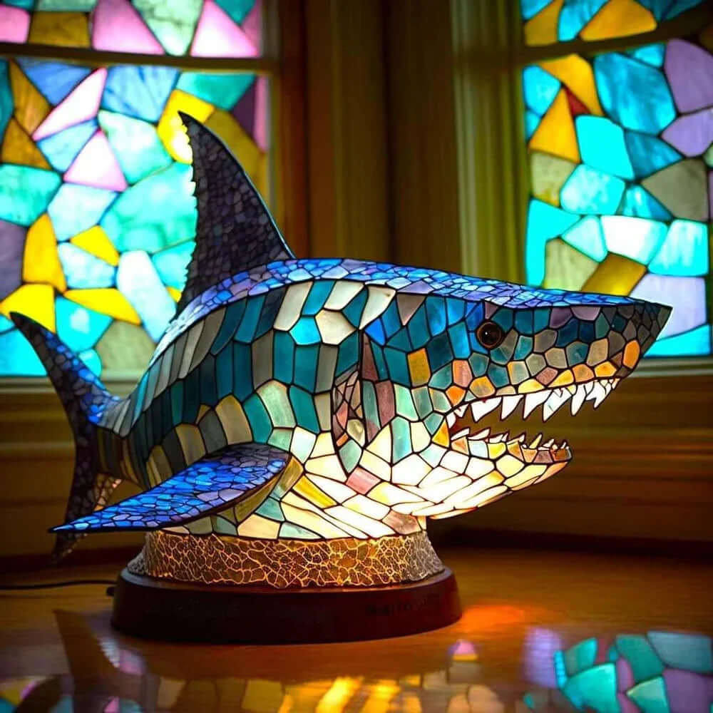 Tiffany Animal Lamps: Stained Glass Nightstand Lamp