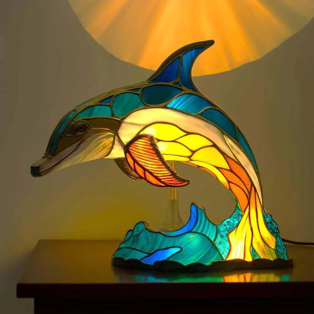 Tiffany Animal Lamps: Stained Glass Nightstand Lamp
