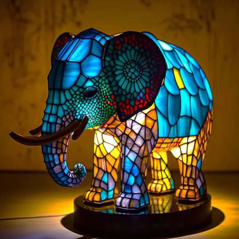 Tiffany Animal Lamps: Stained Glass Nightstand Lamp