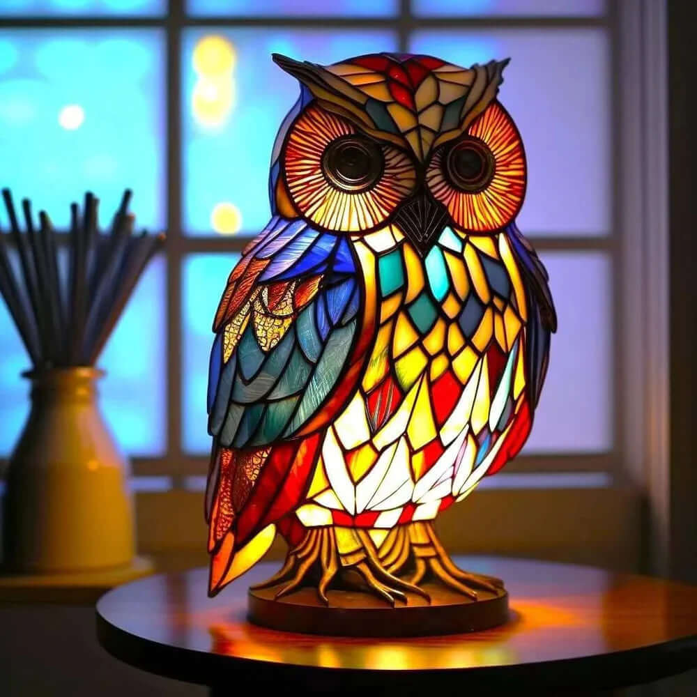 Tiffany Animal Lamps: Stained Glass Nightstand Lamp