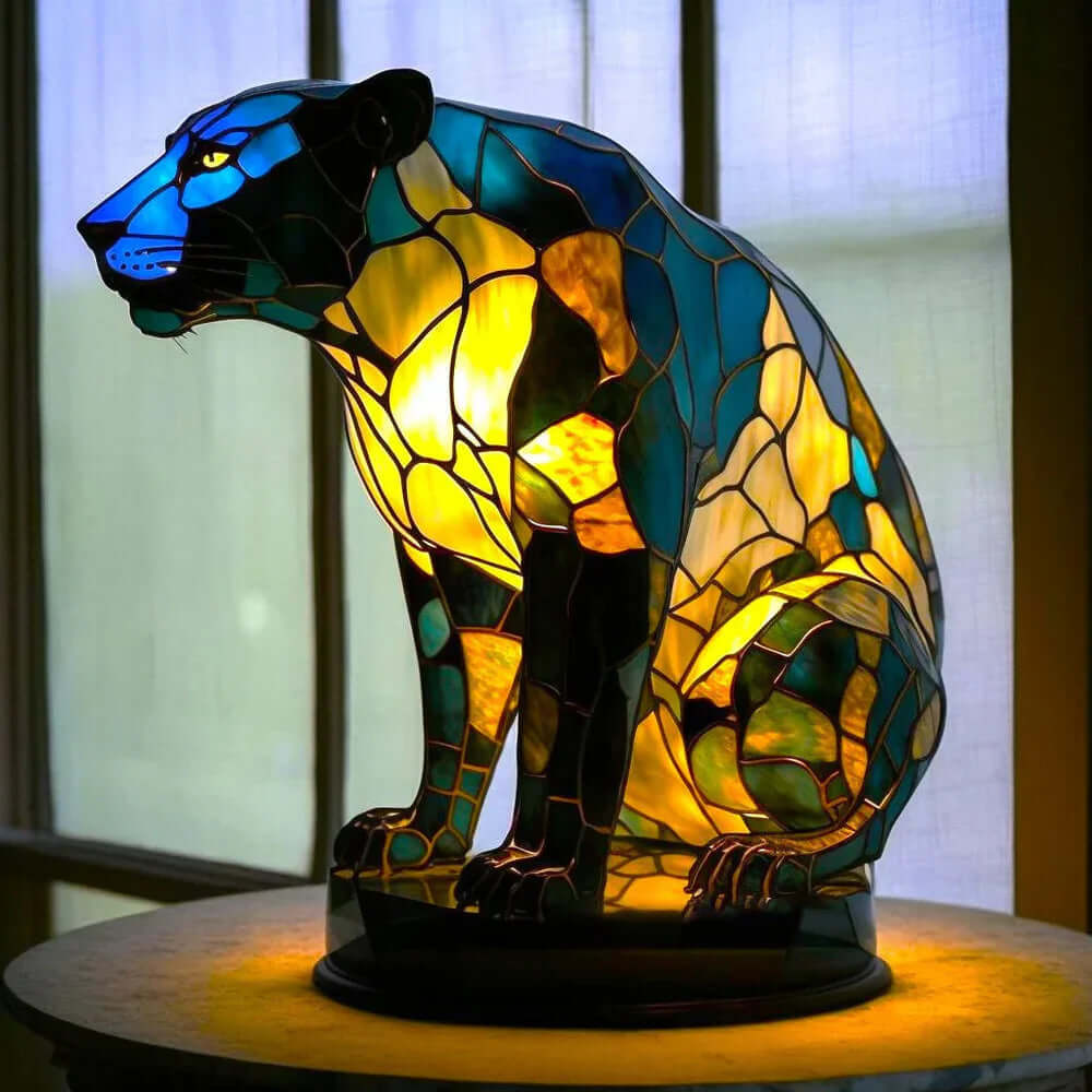 Tiffany Animal Lamps: Stained Glass Nightstand Lamp