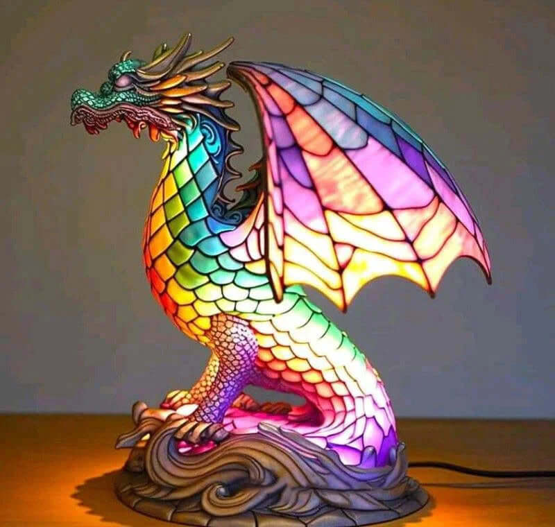 Tiffany Animal Lamps: Stained Glass Nightstand Lamp