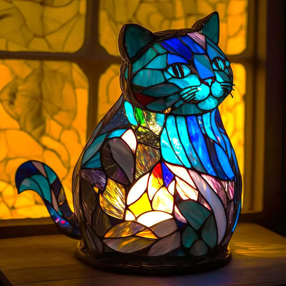 Tiffany Animal Lamps: Stained Glass Nightstand Lamp
