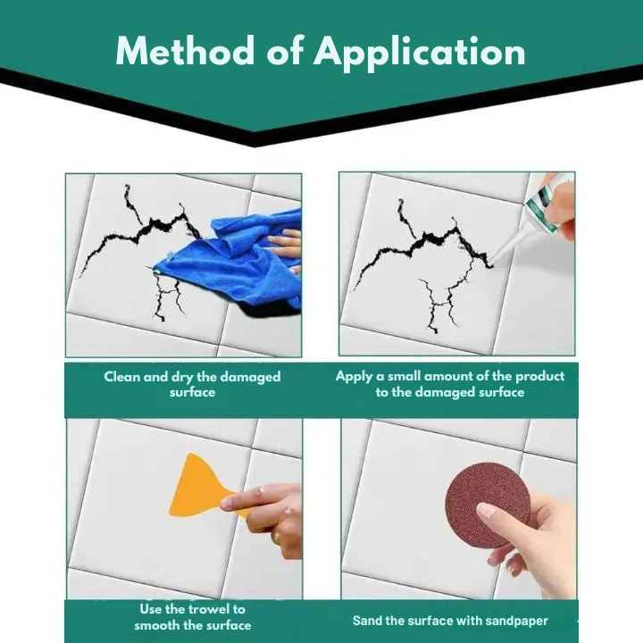 Tiles | Fast Drying Repair Paste | Waterproof | CeramiCare