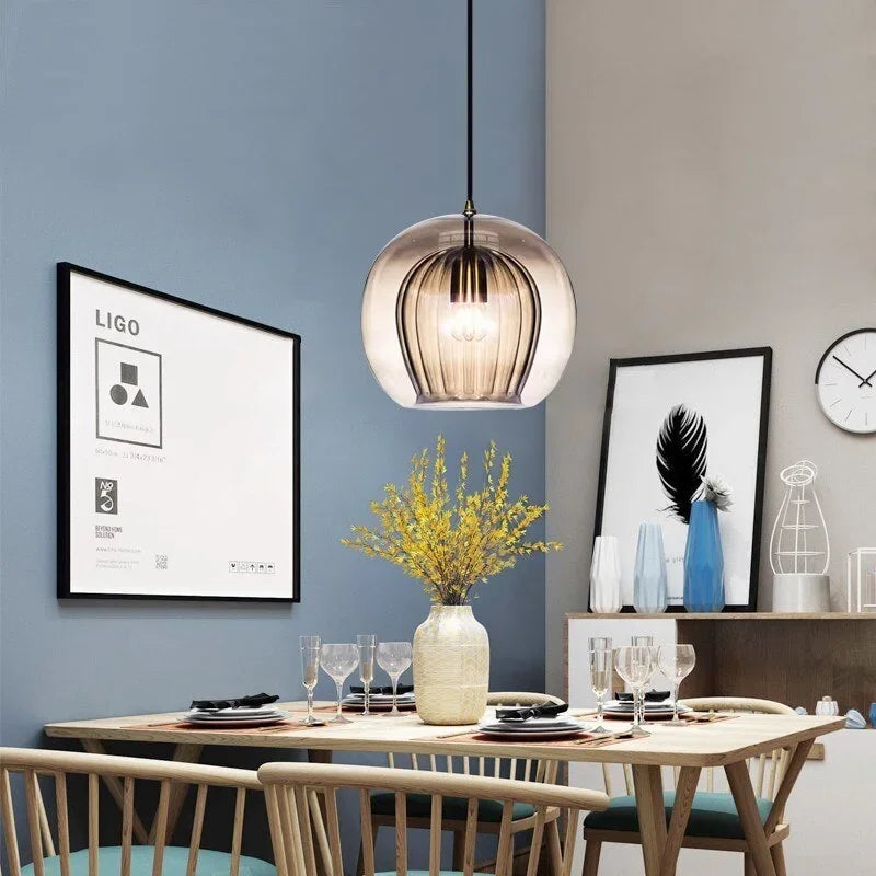TimberGlow - Modern Glass Pendant Lamp
