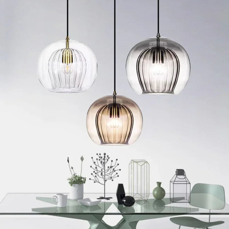 TimberGlow - Modern Glass Pendant Lamp