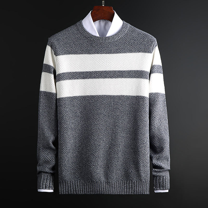 Image of Trey | Men's Striped Crew Neck Sweater
