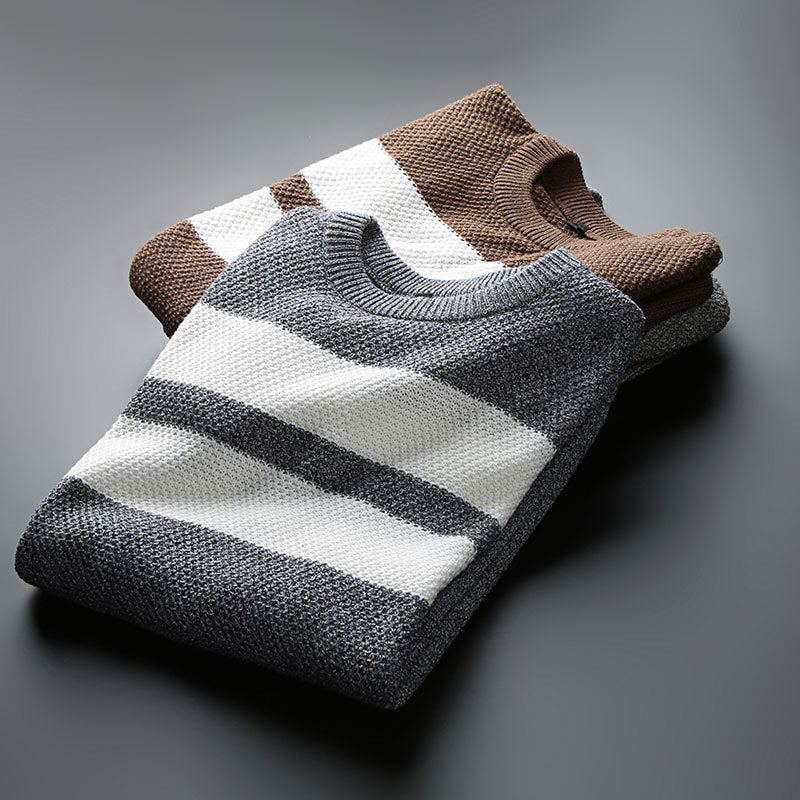 Image of Trey | Men's Striped Crew Neck Sweater