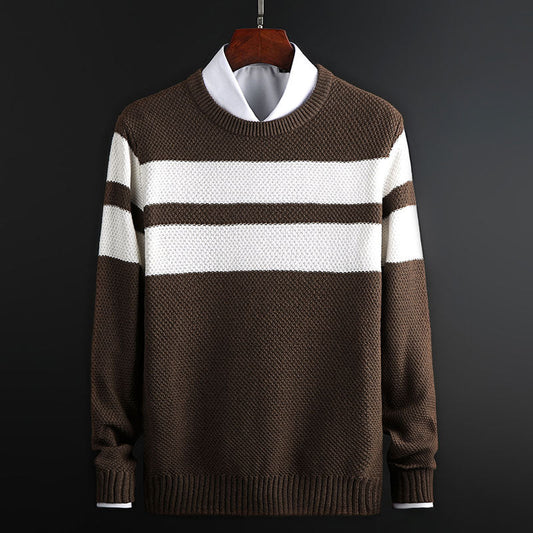 Image of Trey | Men's Striped Crew Neck Sweater