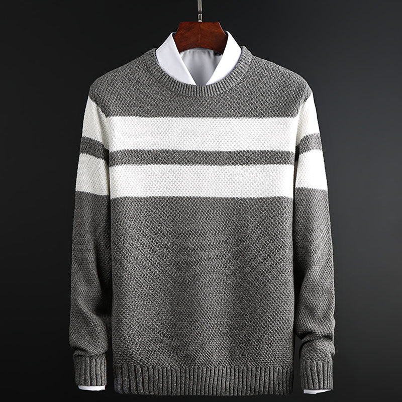 Image of Trey | Men's Striped Crew Neck Sweater
