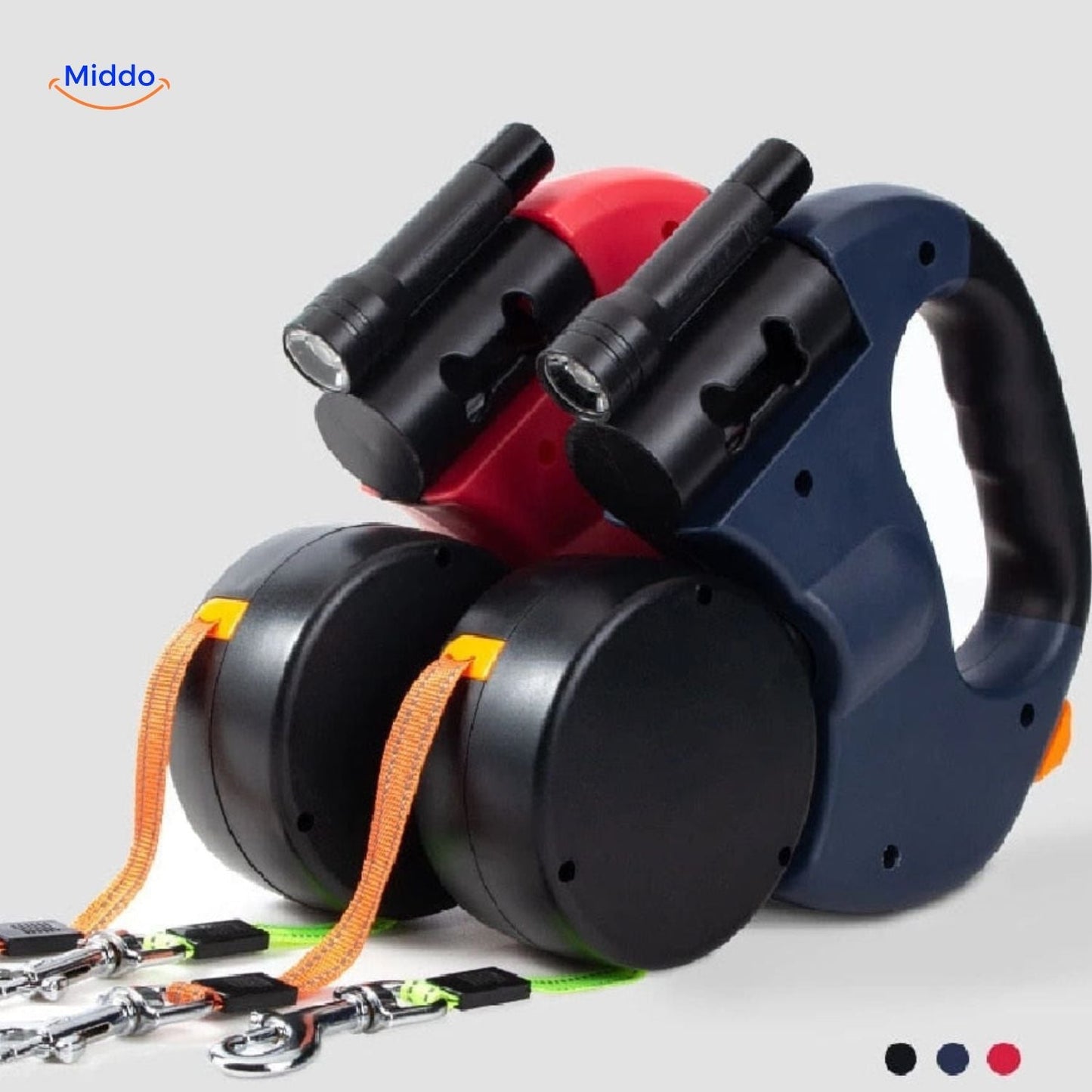 Twintails™ Easywalk | 2-in-1 Retractable Leash for Small and Medium Dogs