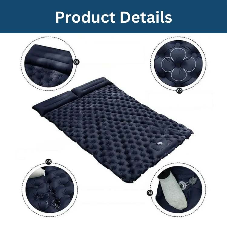 Two-Person Inflatable Sleeping Pad with Fast Pump
