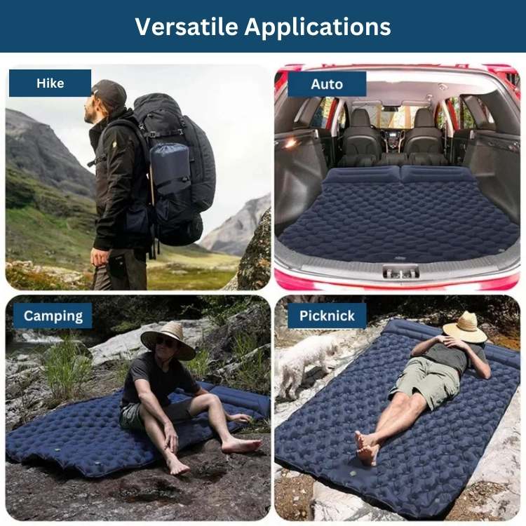 Two-Person Inflatable Sleeping Pad with Fast Pump