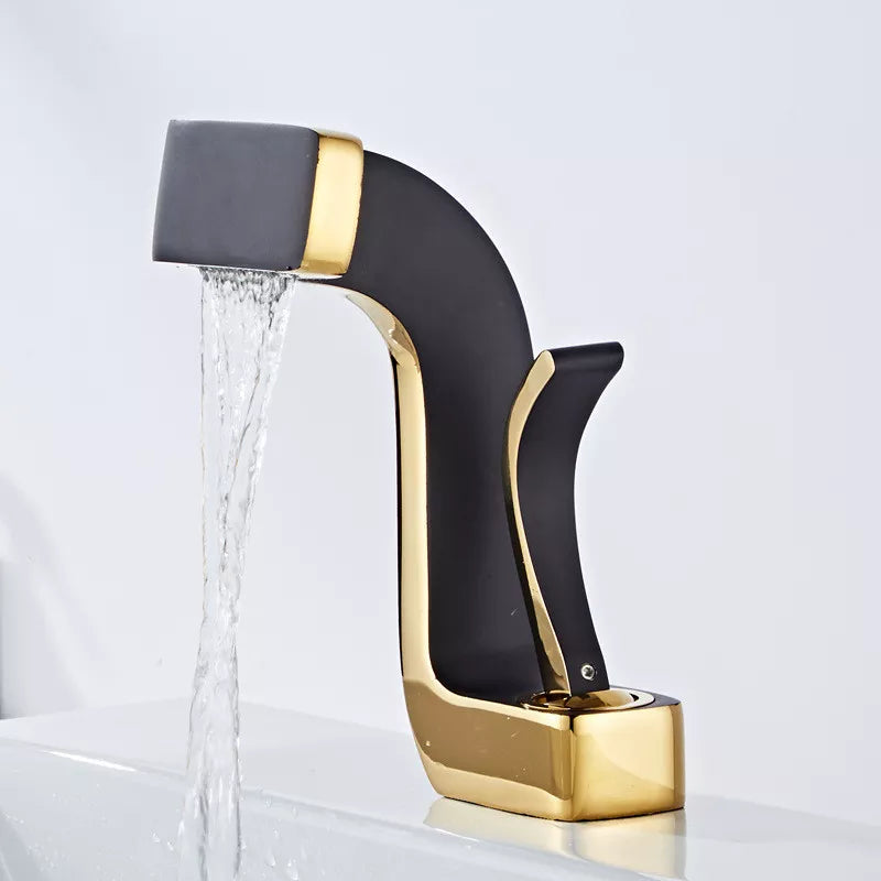 Two-Tone Quari Premium Faucet – Black and White Design – Easy Control of Hot and Cold Water – Durable Brass Construction – Modern Accent for Kitchen or Bathroom