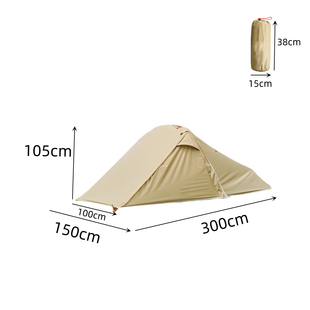 Ultralight 2-Person Tunnel Camping Tent - Waterproof & Spacious