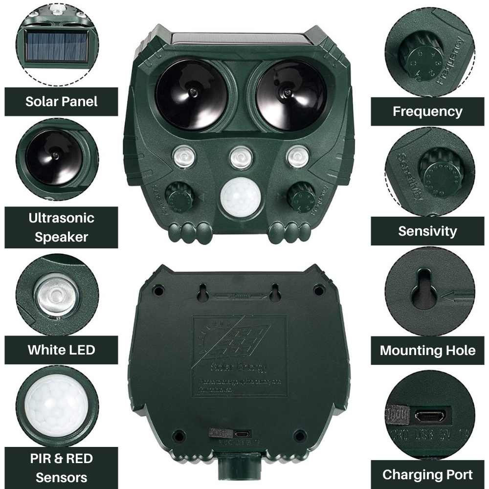 UltraSonic | Ultrasonic and Noise Sonar Repellent for Cat, Fox, Rat, Squirrel, and Dog