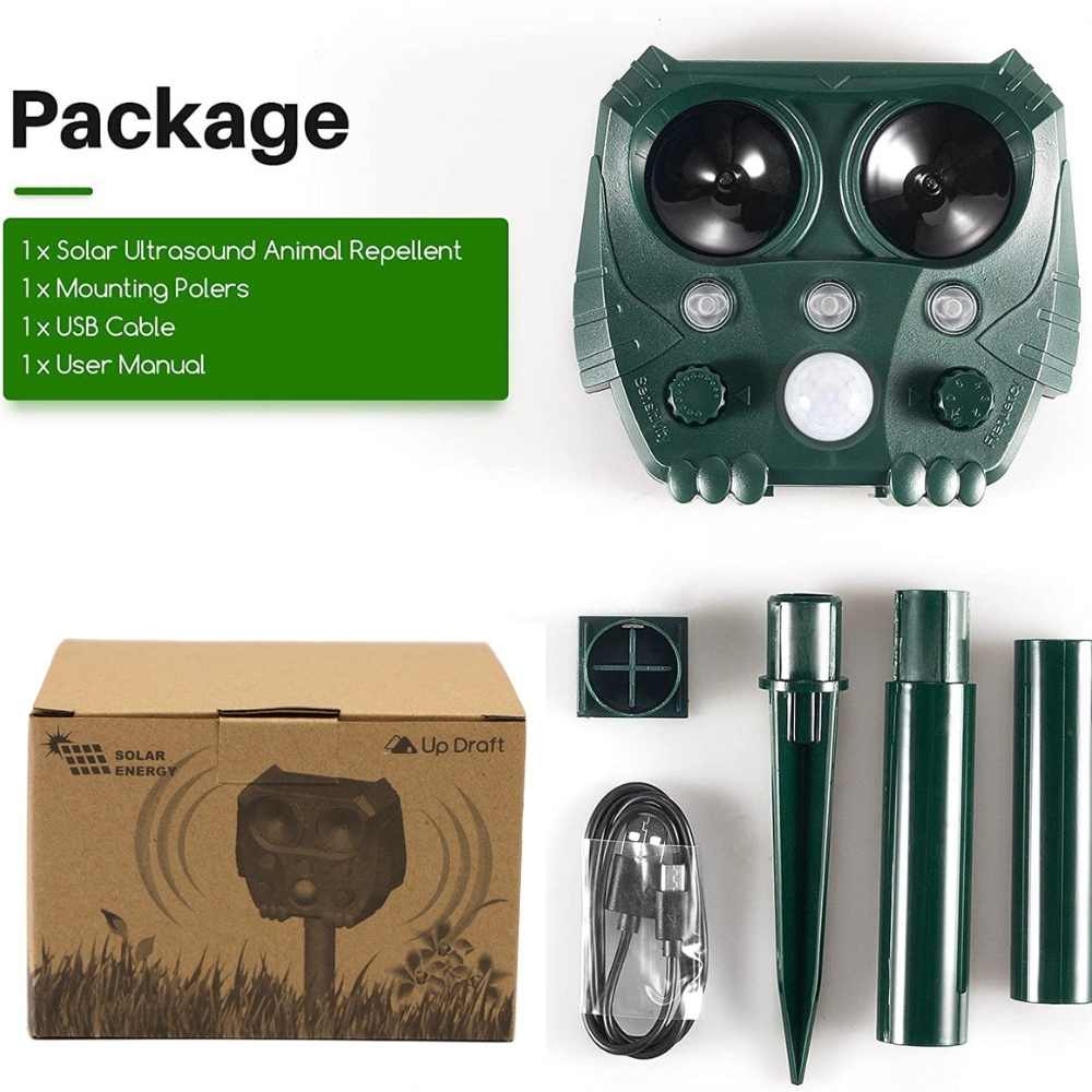 UltraSonic | Ultrasonic and Noise Sonar Repellent for Cat, Fox, Rat, Squirrel, and Dog