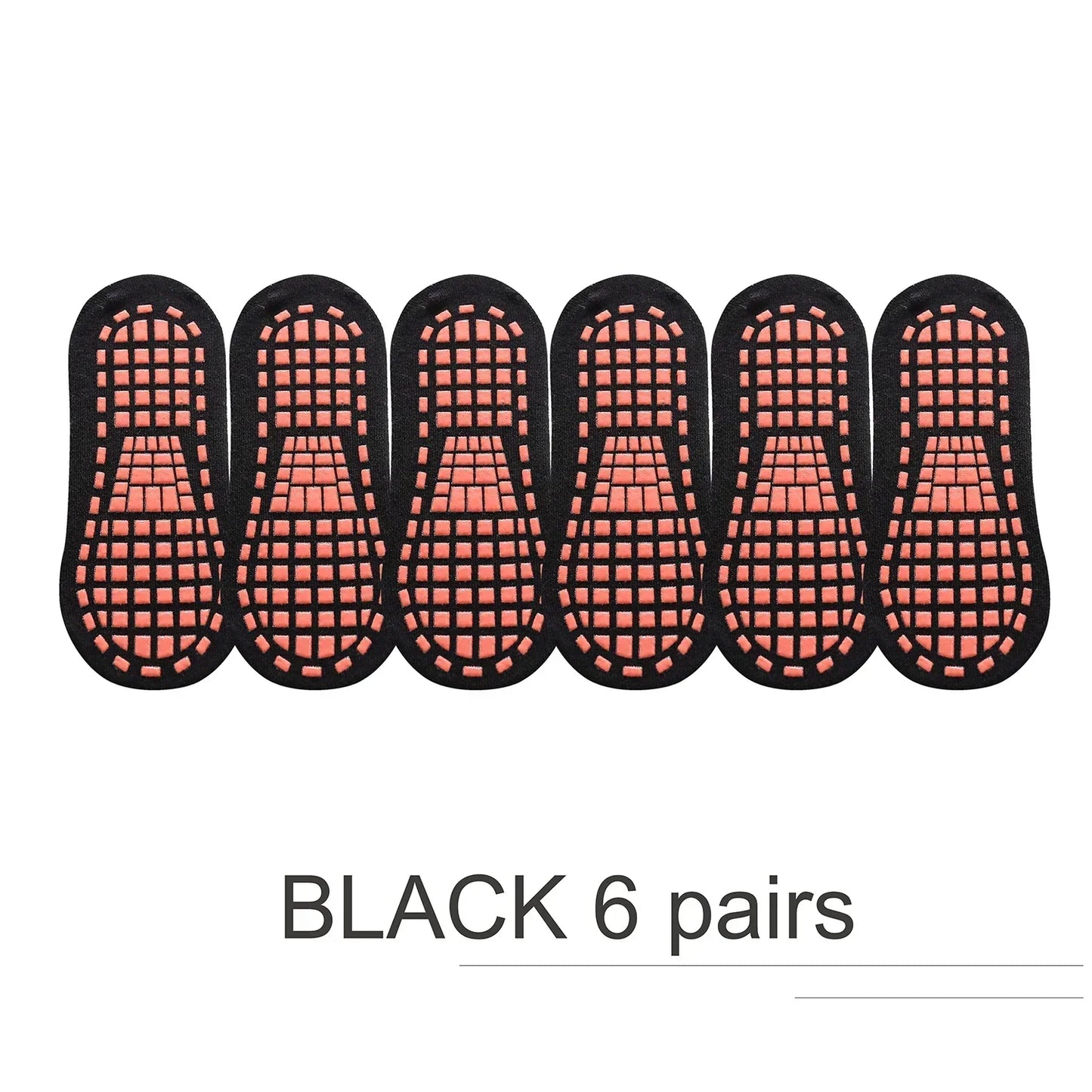 Unisex Anti-Slip Trampoline Socks - 6 Pairs for Kids & Adults