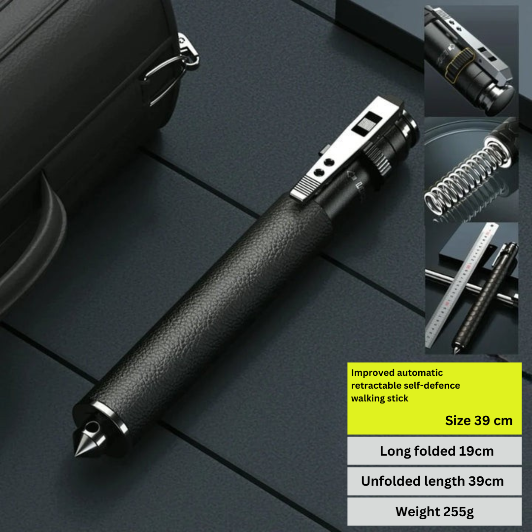 Unisex Automatic Self-Defense Walking Stick with Anti-Slip Grip
