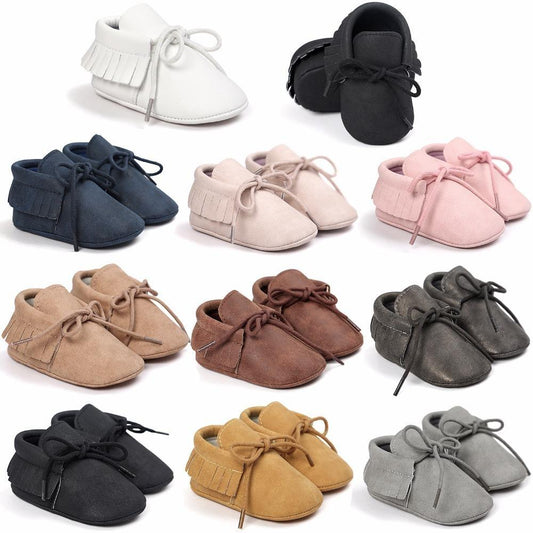 Unisex Baby Tassel Moccasin Shoes with Anti-Slip Sole