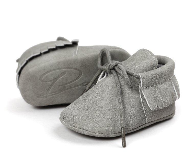 Unisex Baby Tassel Moccasin Shoes with Anti-Slip Sole