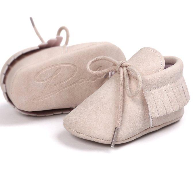 Unisex Baby Tassel Moccasin Shoes with Anti-Slip Sole