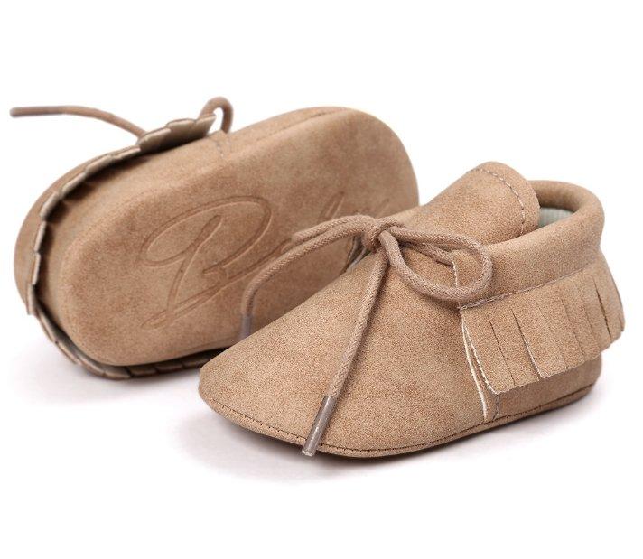 Unisex Baby Tassel Moccasin Shoes with Anti-Slip Sole