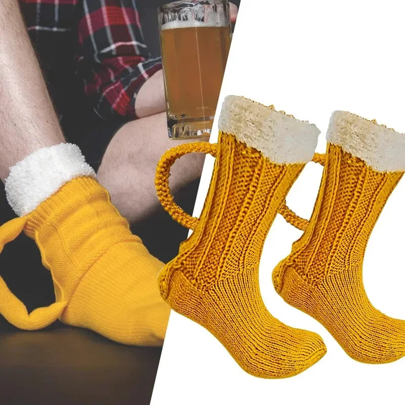 Unisex Beer Mug Design Socks – Oktoberfest Foam Socks