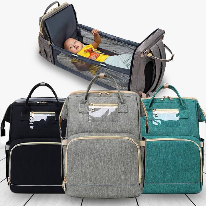 Unisex Expandable Diaper Bag Backpack with Portable Changing Station