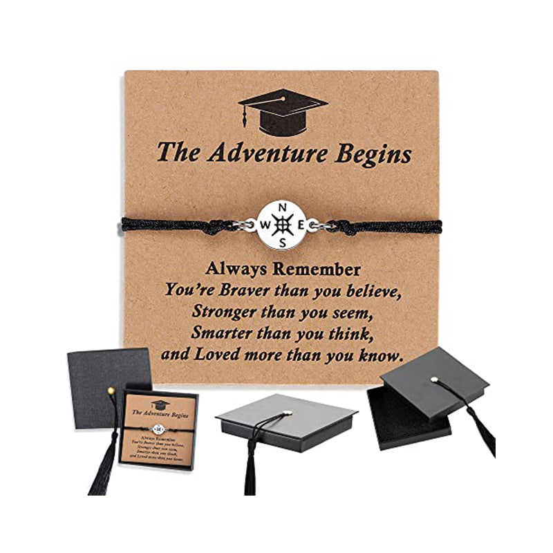 Unisex Graduation Compass Bracelet with Gift Box