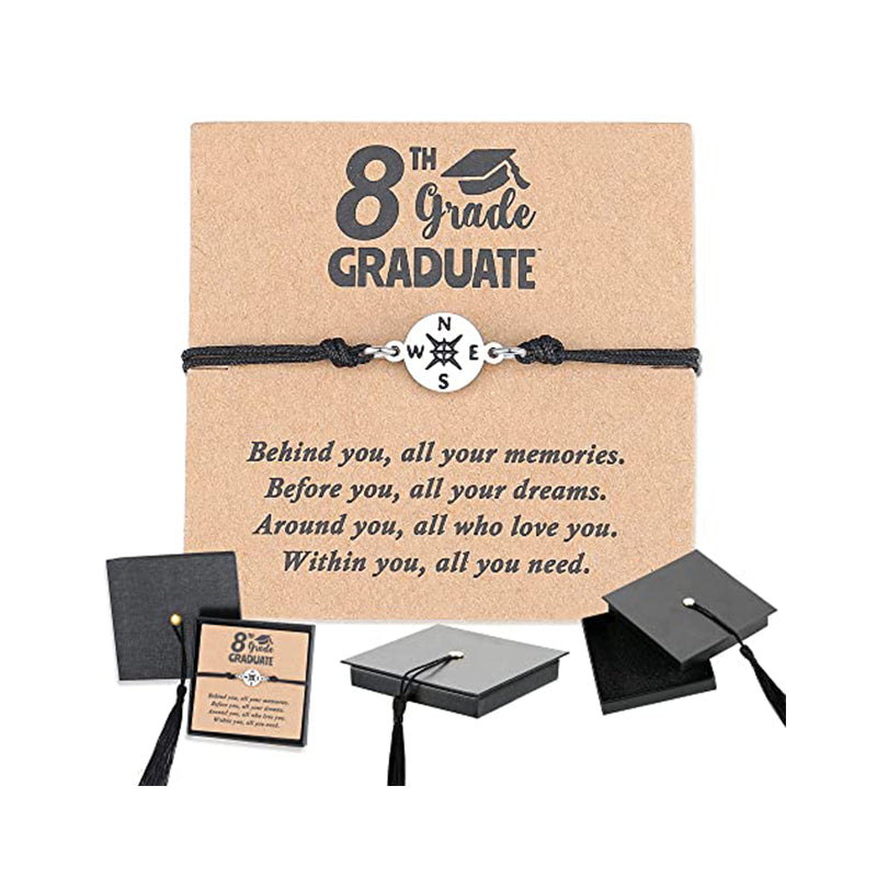 Unisex Graduation Compass Bracelet with Gift Box