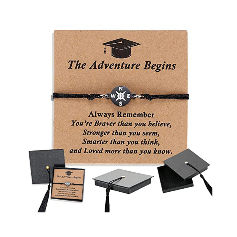 Unisex Graduation Compass Bracelet with Gift Box