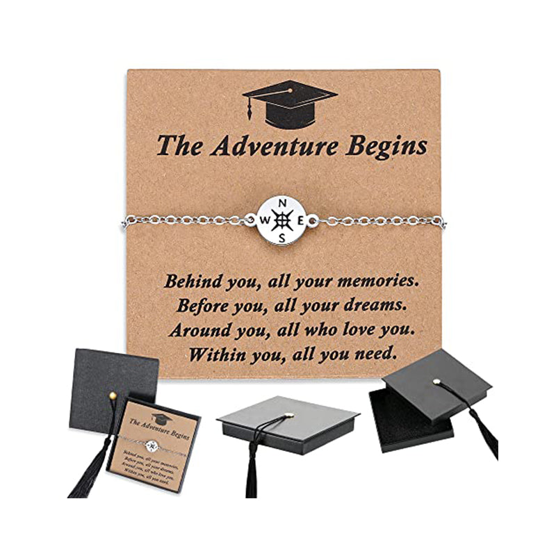 Unisex Graduation Compass Bracelet with Gift Box