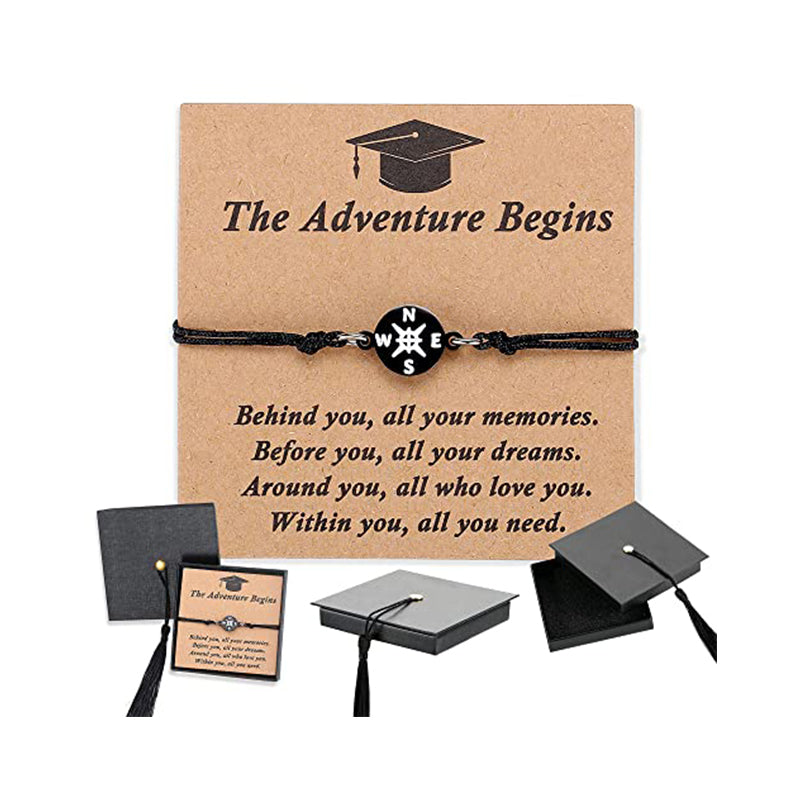 Unisex Graduation Compass Bracelet with Gift Box