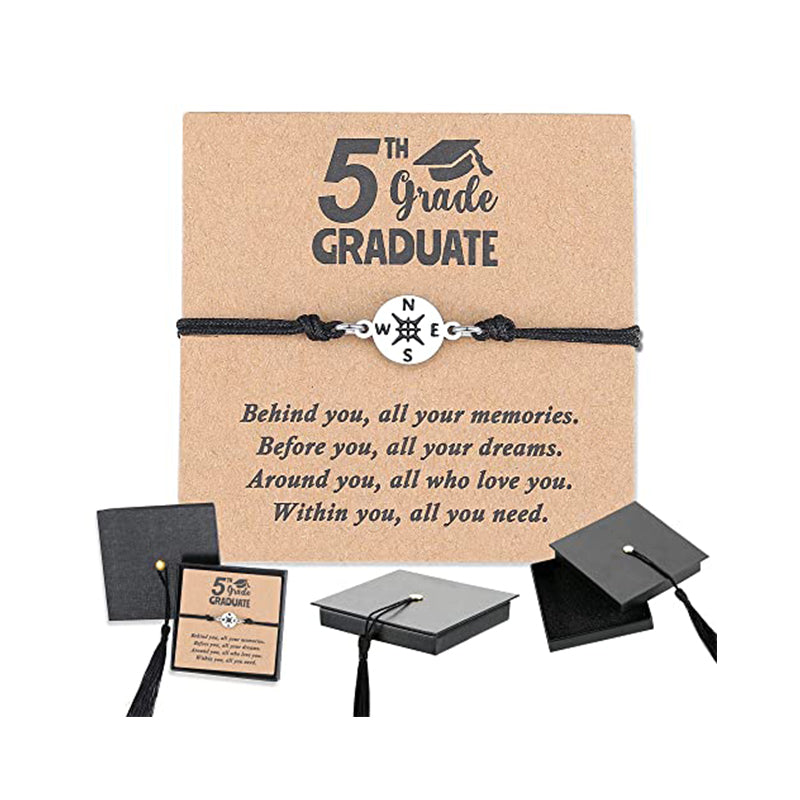 Unisex Graduation Compass Bracelet with Gift Box