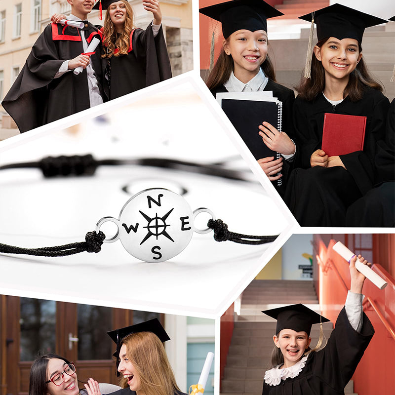 Unisex Graduation Compass Bracelet with Gift Box