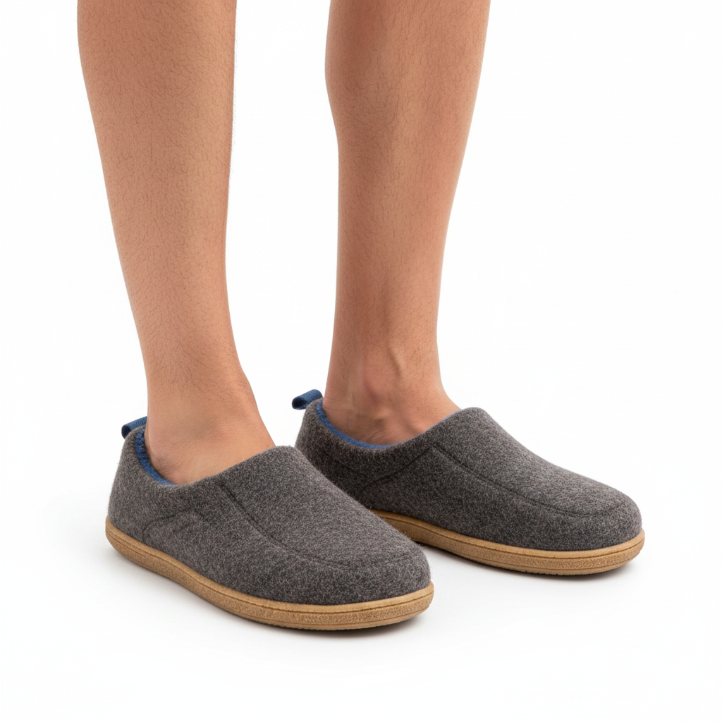 Unisex Orthopedic Indoor Slippers with Hard Sole and Fleece Support