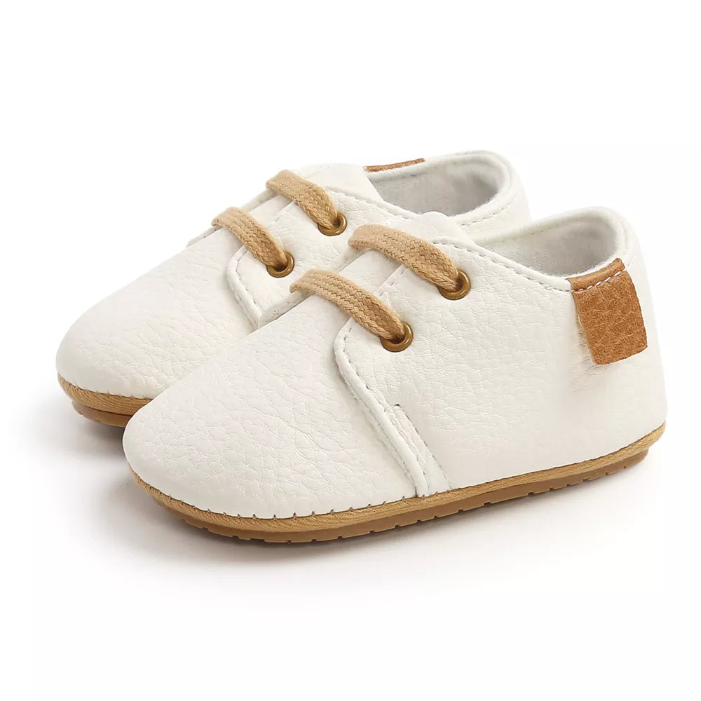 Unisex Retro Leather Baby Moccasins - Soft Sole Toddler Shoes