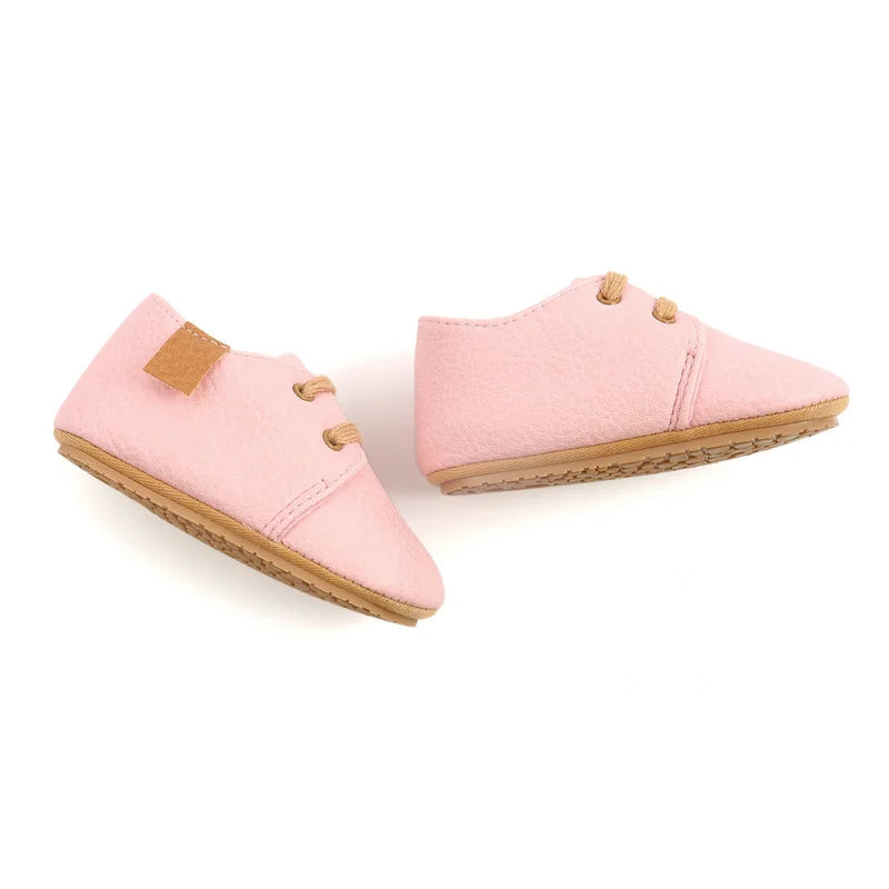 Unisex Retro Leather Baby Moccasins - Soft Sole Toddler Shoes