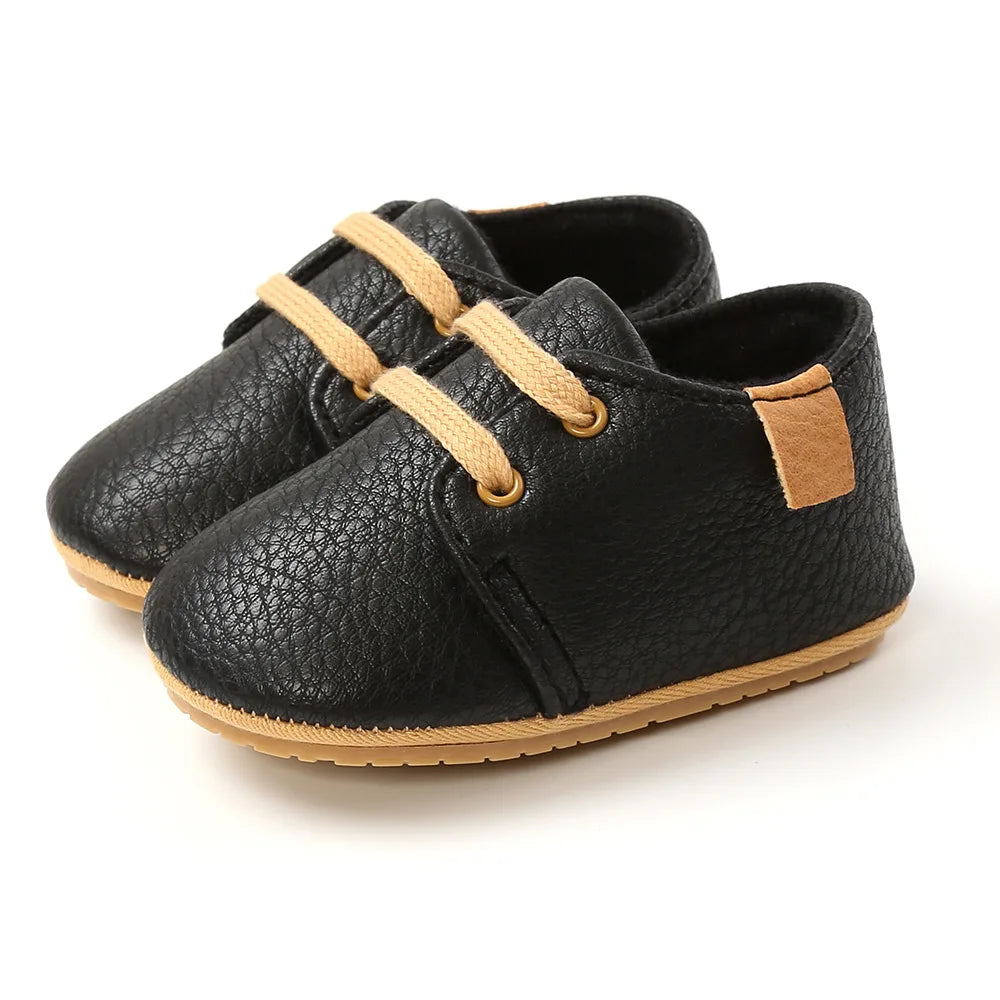 Unisex Retro Leather Baby Moccasins - Soft Sole Toddler Shoes