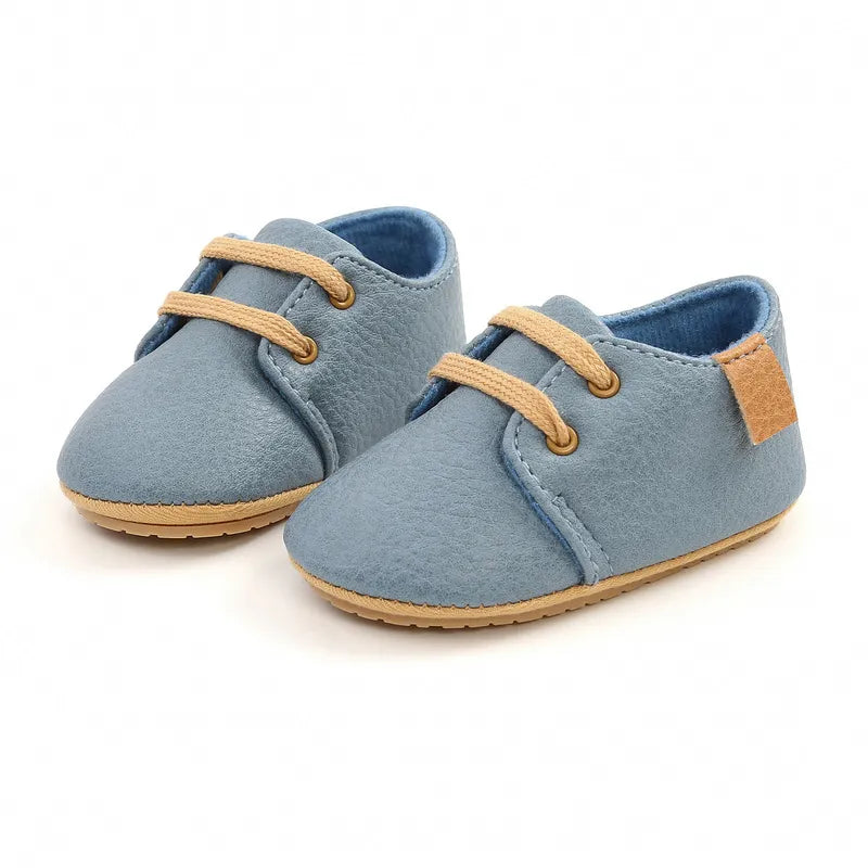 Unisex Retro Leather Baby Moccasins - Soft Sole Toddler Shoes