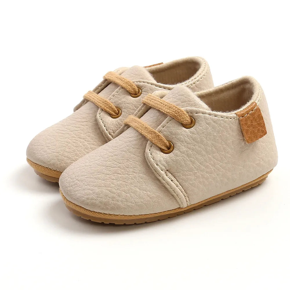 Unisex Retro Leather Baby Moccasins - Soft Sole Toddler Shoes