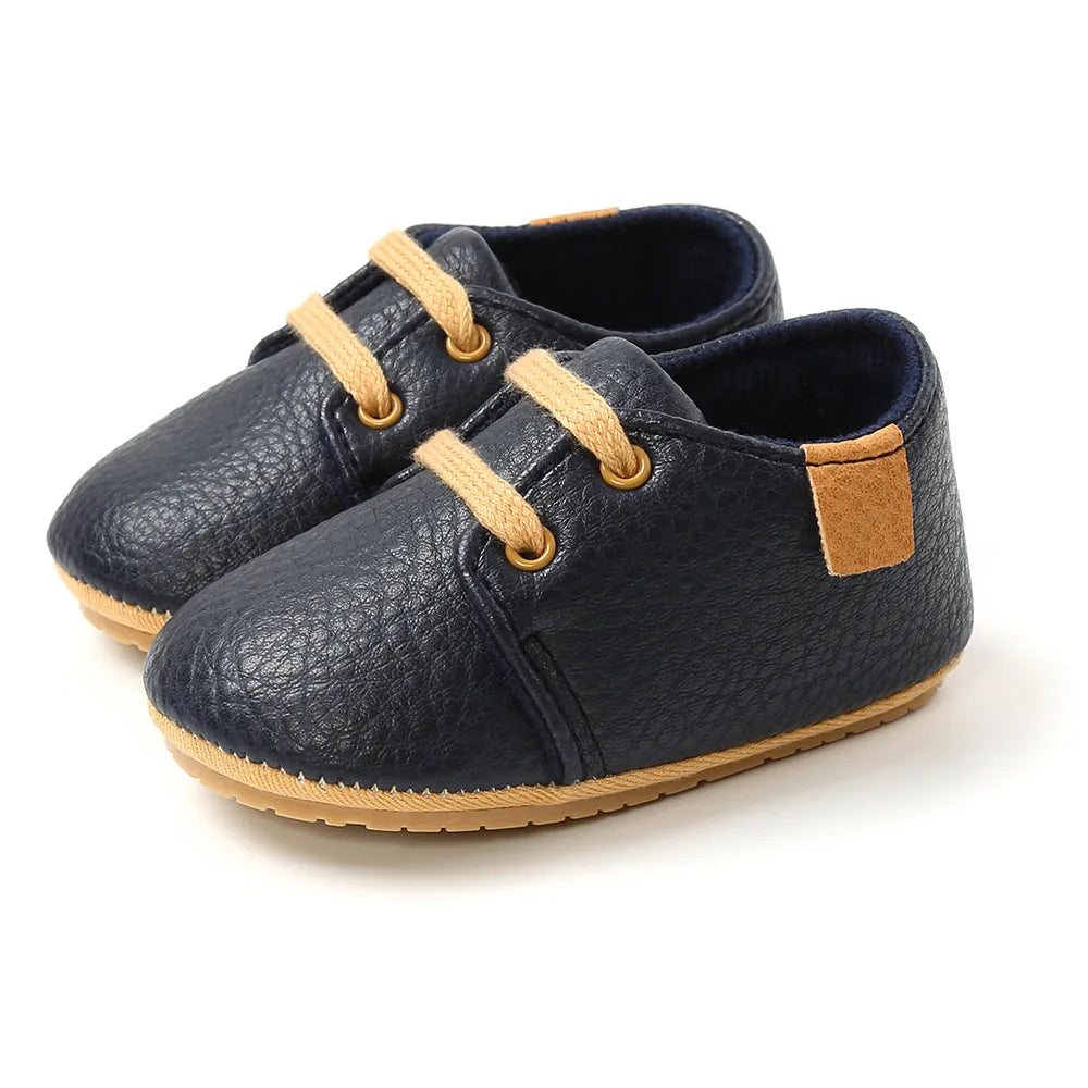 Unisex Retro Leather Baby Moccasins - Soft Sole Toddler Shoes
