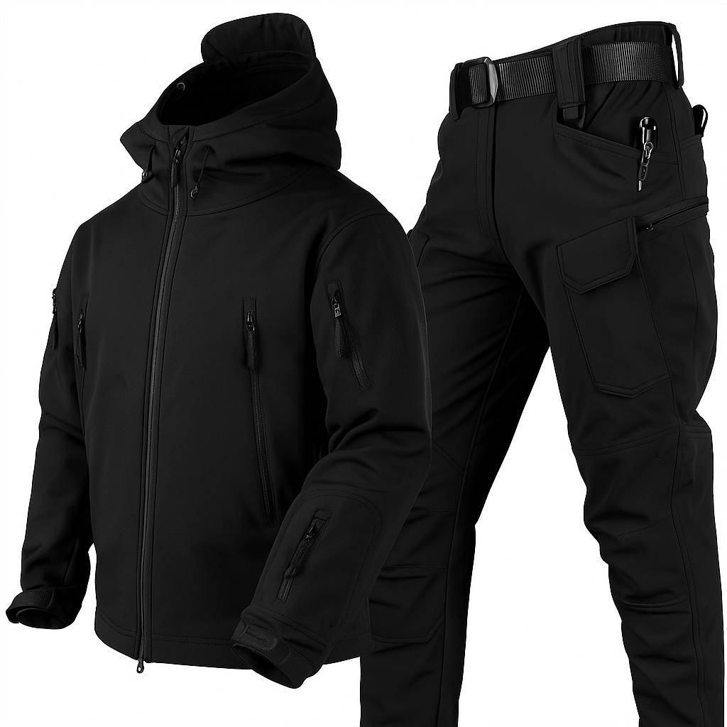 Unisex Waterproof and Windproof Fleece-Lined Outdoor Set