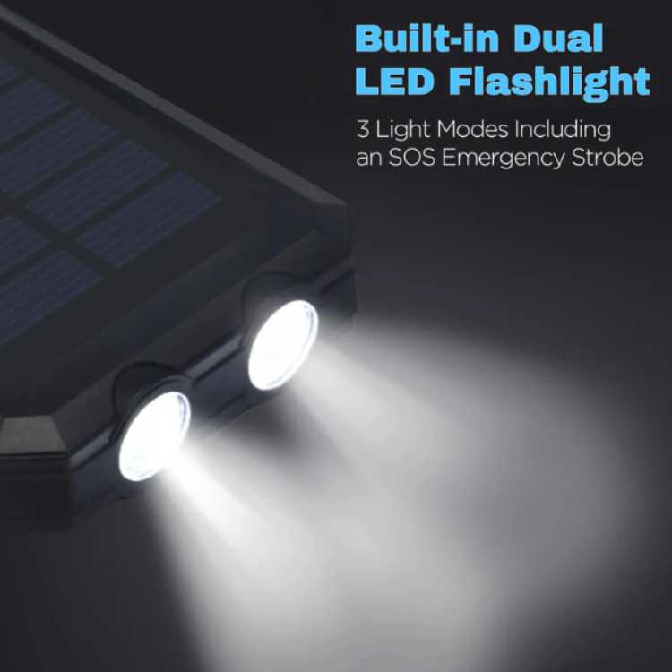 Universal 10000mAh Solar Power Bank for Outdoor & Emergency Use