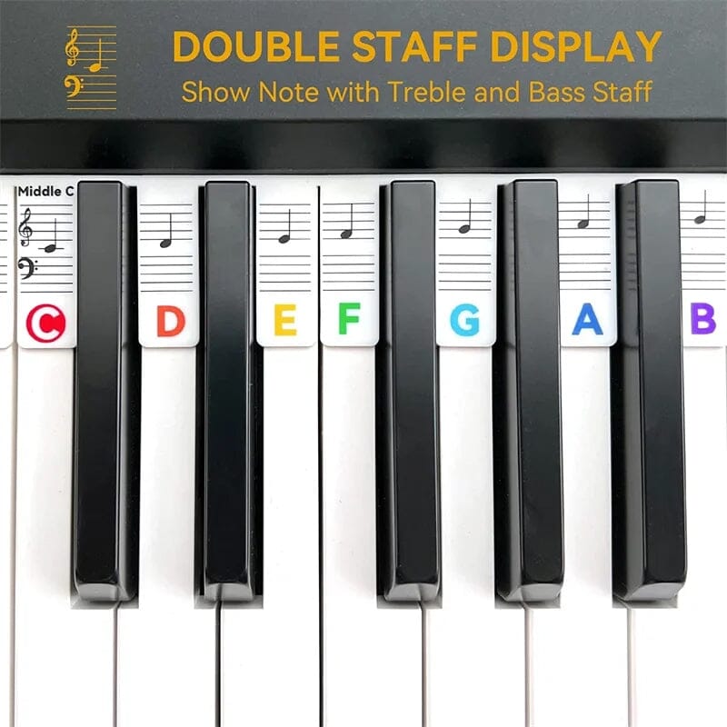 Universal Piano Keyboard Note Labels for Beginners