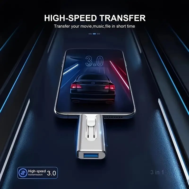 USB Drive - Compact and Durable Multi-Device 4-in-1 USB Stick